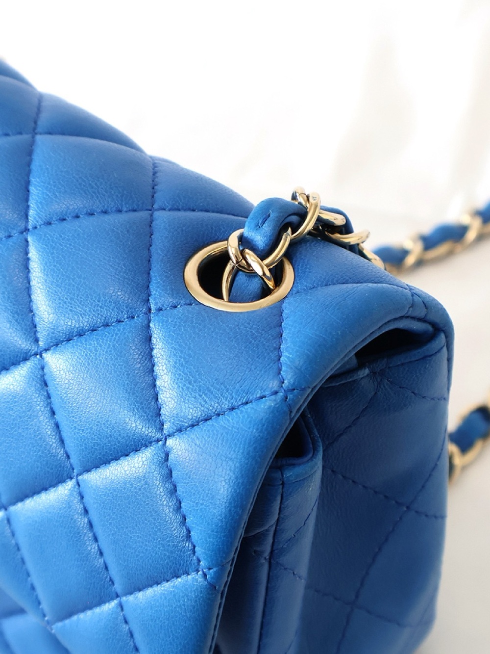 Chanel Lambskin Quilted Mini Rectangular Flap Royal Blue - Picture 5 of 10